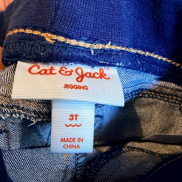 Cat & Jack Blue Heart Print Knit-Waist Jeggings - Picture 2 of 4